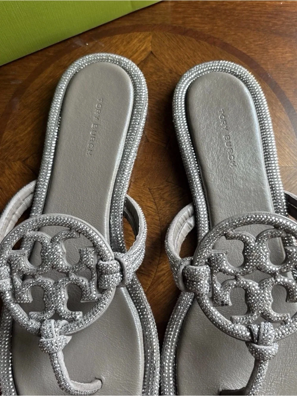 New Tory Burch Sandals Women's Size 9mColor Dark Clay Miller Knotted Pave